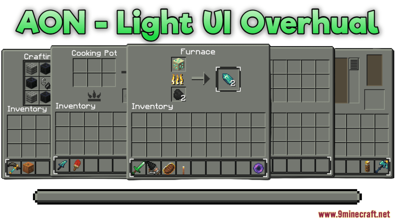 AON - Light UI Overhaul Resource Pack (1.20.6, 1.20.1) - Texture Pack 1