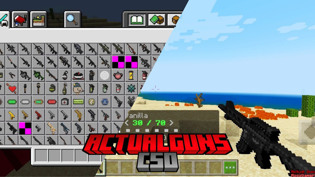 Actual Guns CSO Addon (1.20, 1.19) - MCPE/Bedrock Mod 1