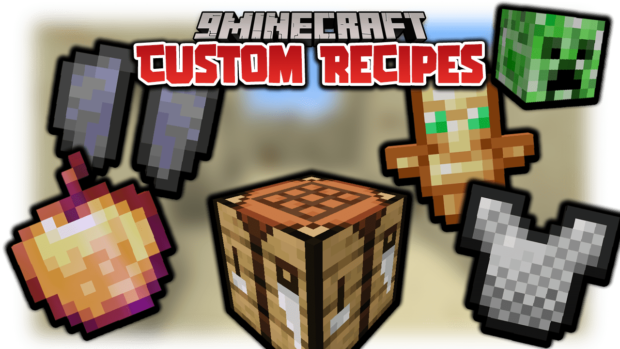 Custom Crafting Recipes Data Pack (1.19.3, 1.18.2) - Craftable Totem, Elytra, Mob Heads, and more! 1