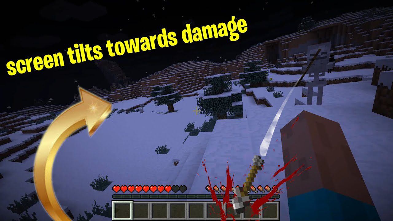 Damage Tilt Mod (1.19.3, 1.18.2) - Screen Tilts Towards Damage 1