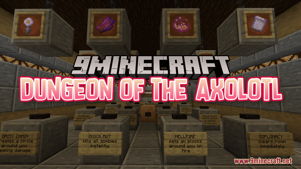 Dungeon of the Axolotl Map (1.19.3, 1.18.2) - A Minecraft roguelike! 1