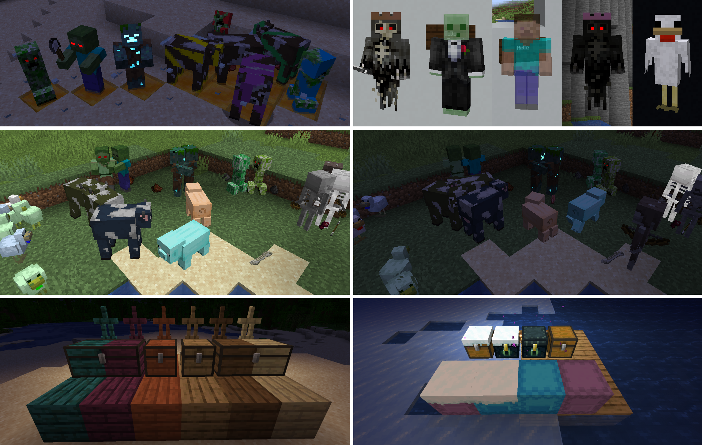 Entity Texture Features Mod (1.20.4, 1.19.4) - Random Textures for Mobs 2