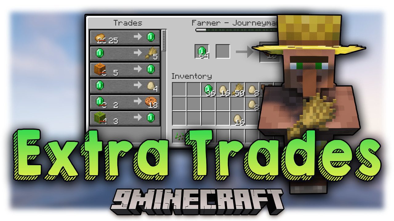 Extra Trades Mod (1.20.2, 1.19.4) - Trade More Items with Villagers 1