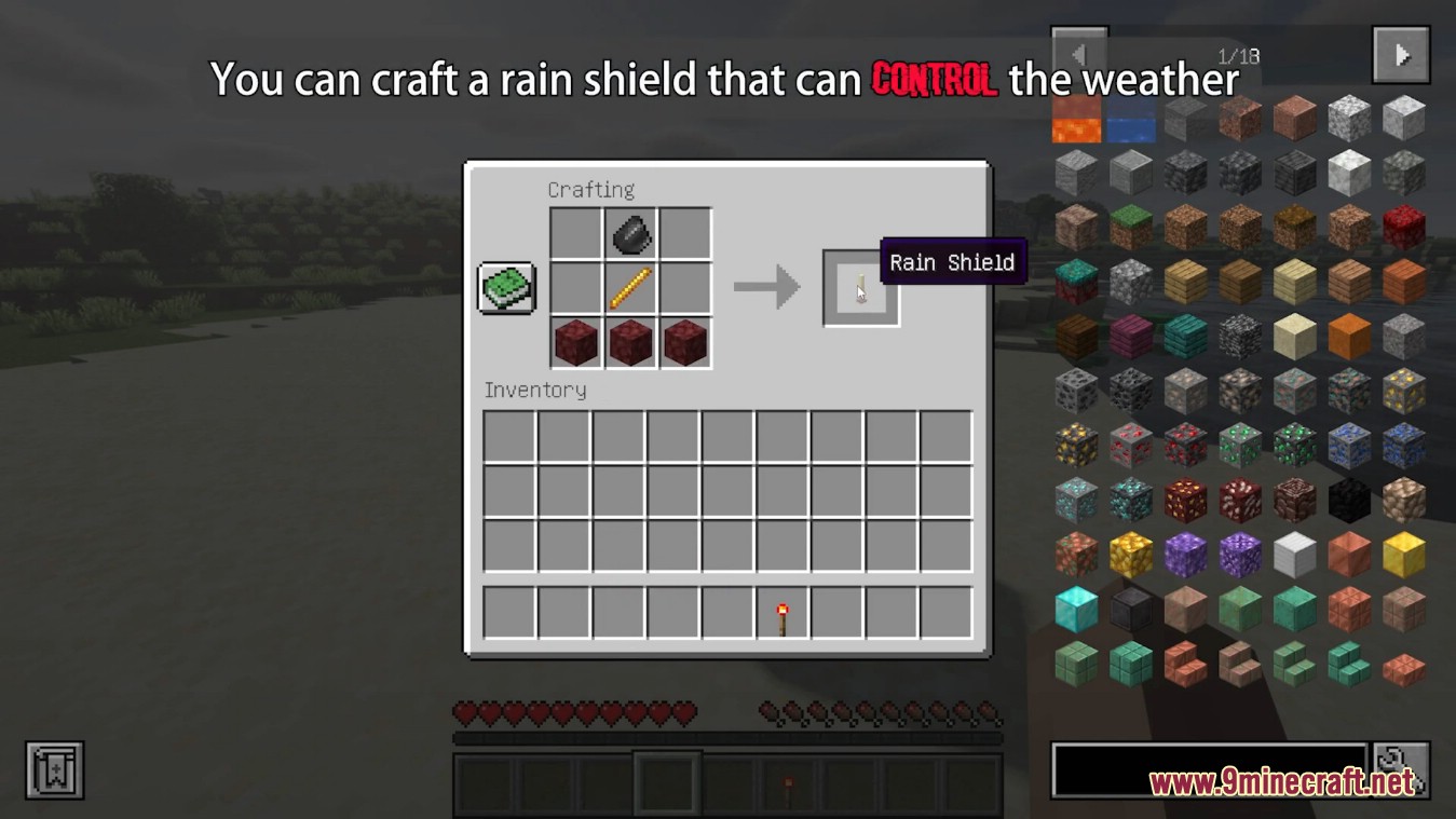 Rain Shield Mod (1.20.4, 1.19.4) - For Who Hate Rainy Days 3
