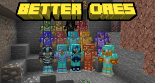 Better Ores Addon (1.20, 1.19) – MCPE/Bedrock Mod Thumbnail