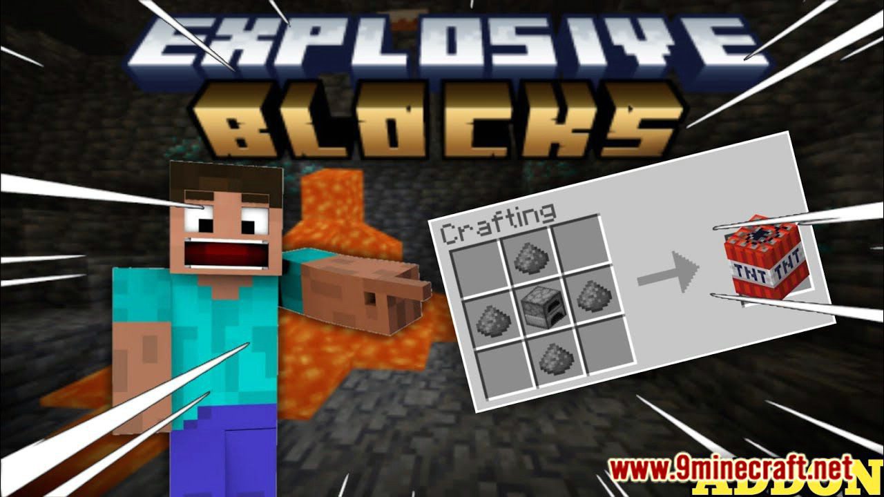 Explosive Blocks Addon (1.20, 1.19) - MCPE/Bedrock Mod 1