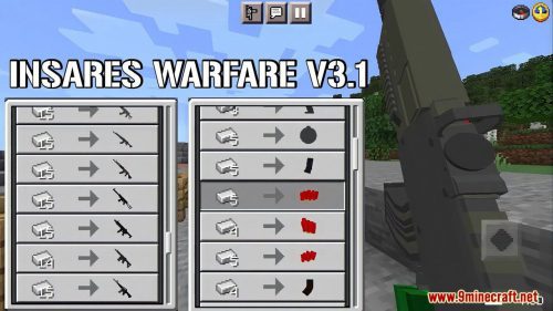 InSaRe’s Warfare Addon (1.20, 1.19) – MCPE/Bedrock Mod Thumbnail