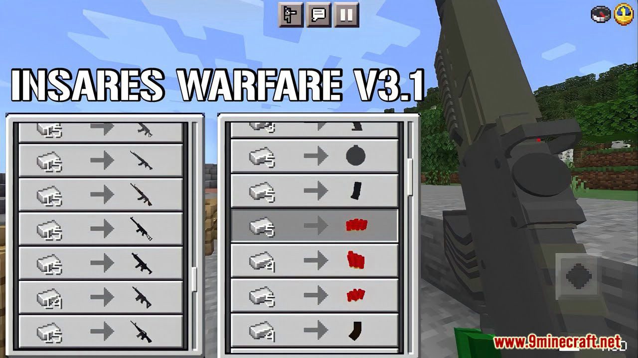 InSaRe's Warfare Addon (1.20, 1.19) - MCPE/Bedrock Mod 1