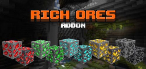 Rich Ores Addon (1.19, 1.18) – MCPE/Bedrock Mod Thumbnail