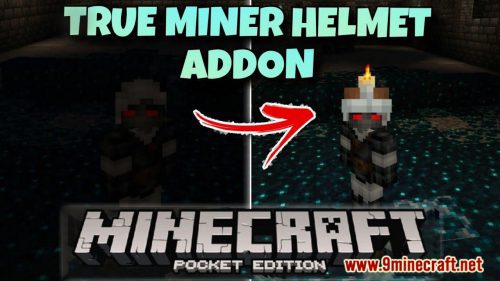 True Miner Helmet Addon (1.21, 1.20) – MCPE/Bedrock Mod Thumbnail