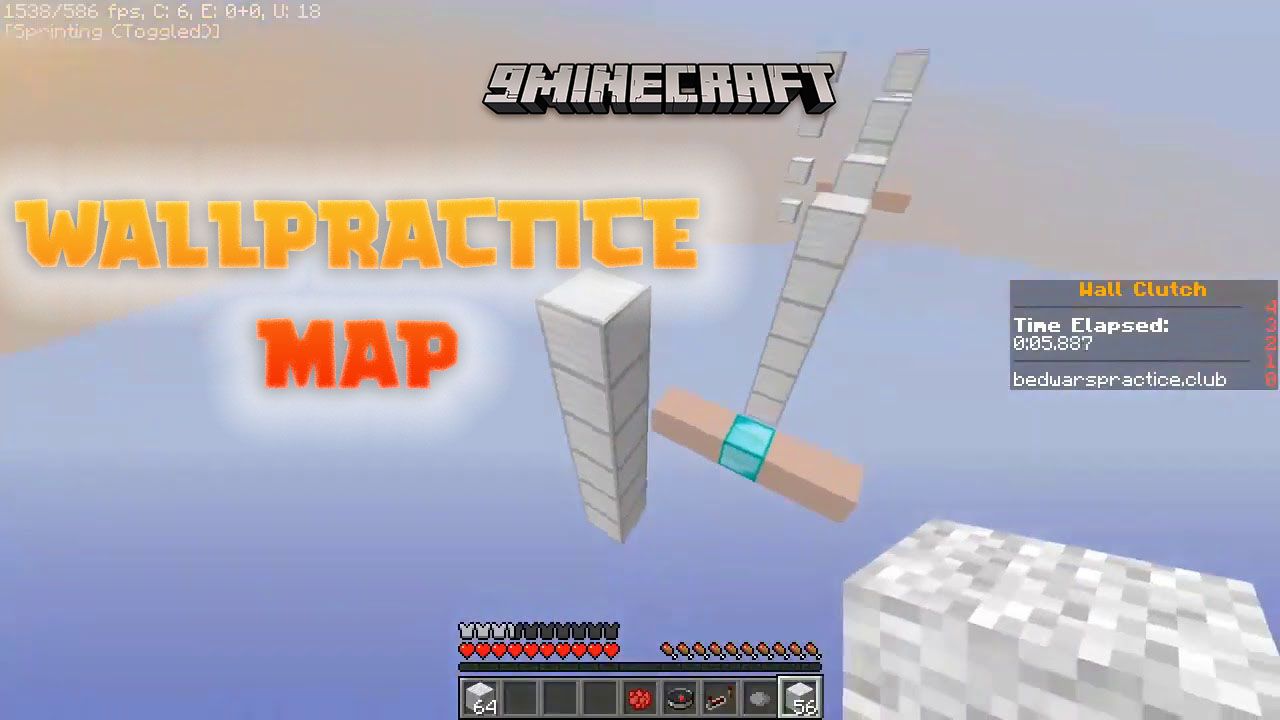 WallPractice Map (1.19, 1.18) - MCPE/Bedrock Practicing Parkour 1