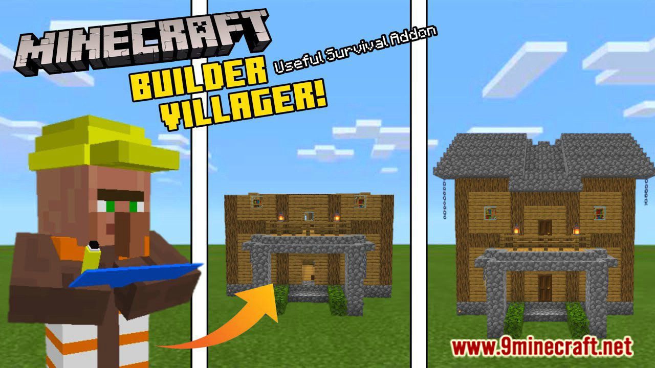 Builder Villager Addon (1.19, 1.18) for Minecraft PE/Bedrock 1