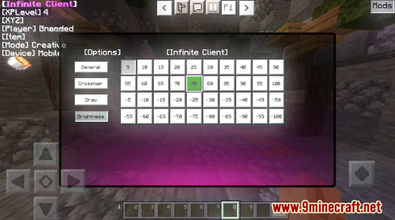 Infinite Client V2 (1.19) - FullBright, Drawable Crosshair, FPS Boost 10