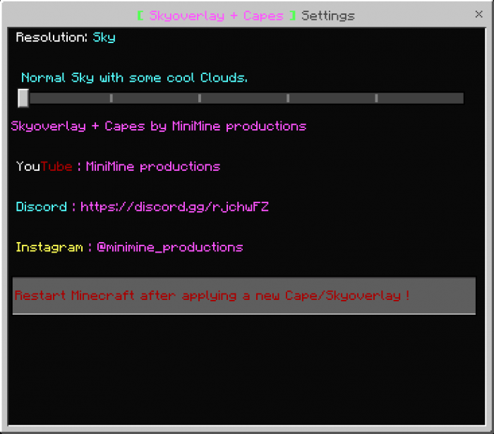 Skyoverlay & Capes Resource Pack (1.19) - MCPE/Bedrock 14