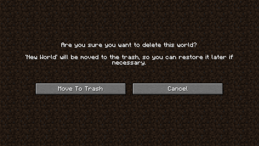 Delete Worlds To Trash Mod (1.20.4, 1.18.2) - Move to Recycle Bin 2