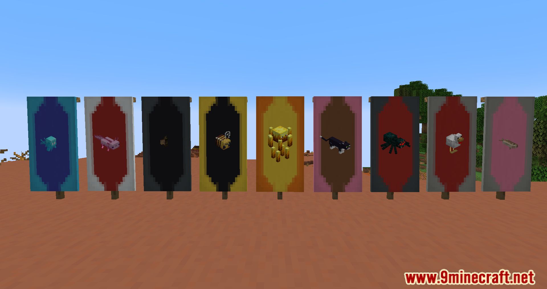 Entity Banners Mod (1.19.2, 1.18.2) - Entity-Specific Banners 2