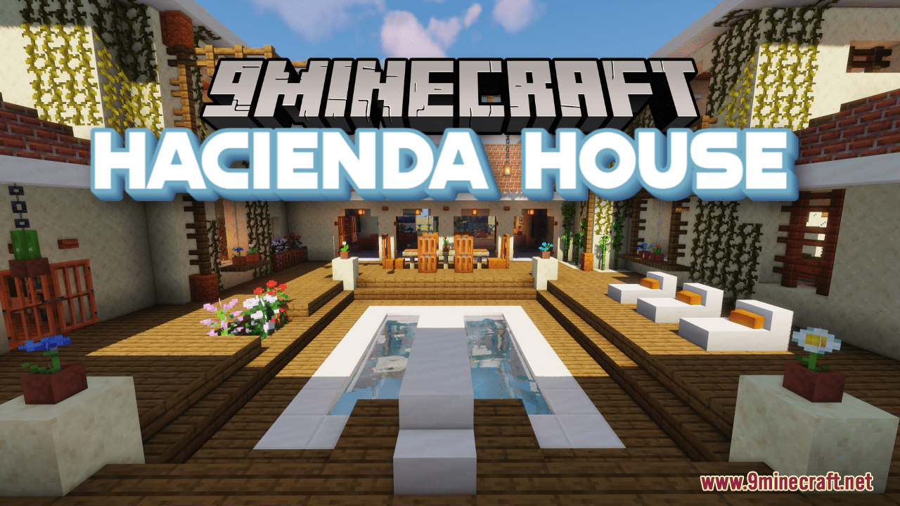 Hacienda House Map (1.21.1, 1.20.1) - Big Modern House With a Pool 1