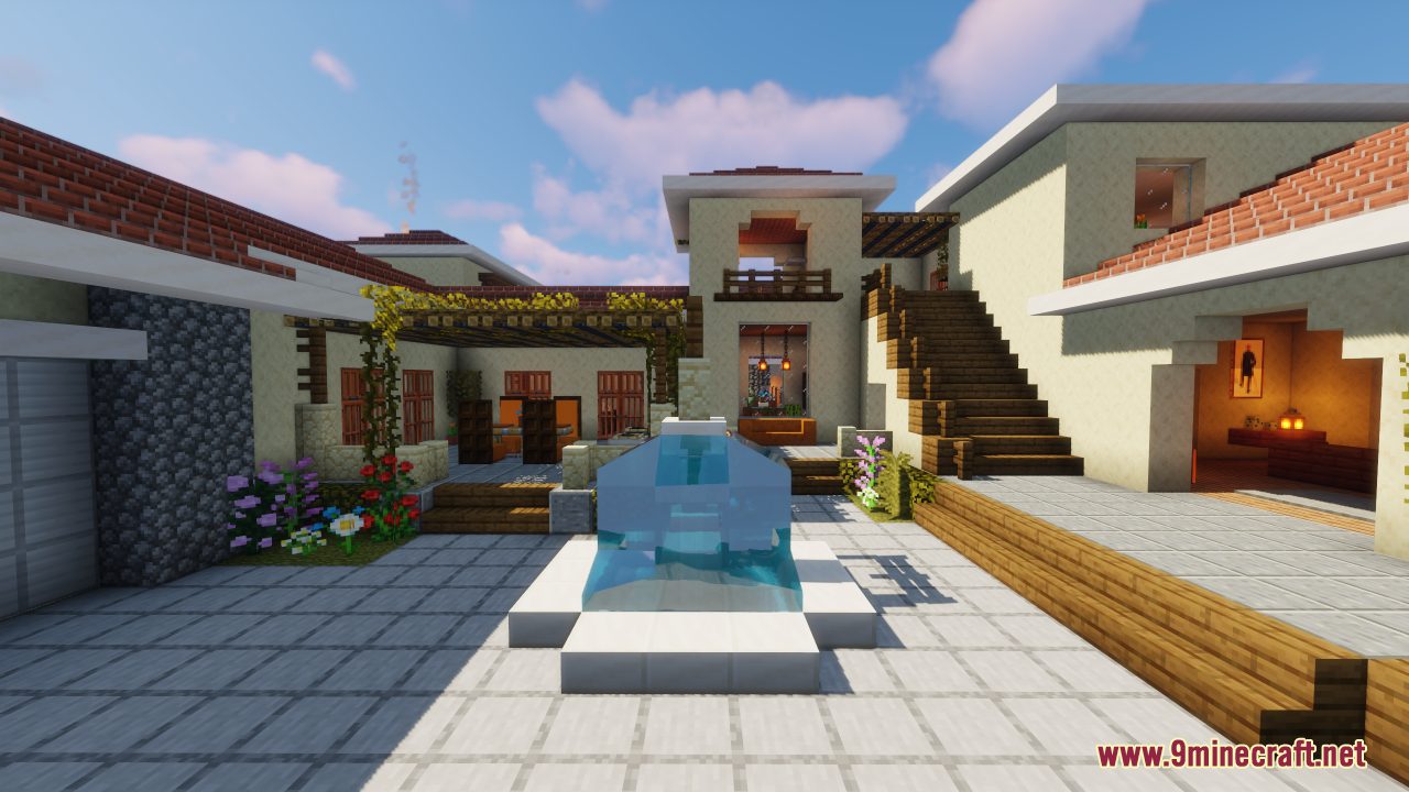 Hacienda House Map (1.21.1, 1.20.1) - Big Modern House With a Pool 2