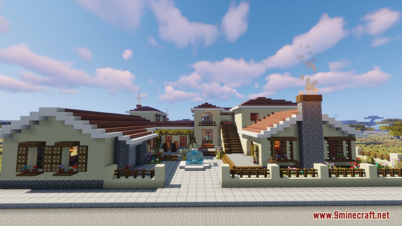 Hacienda House Map (1.21.1, 1.20.1) - Big Modern House With a Pool 3