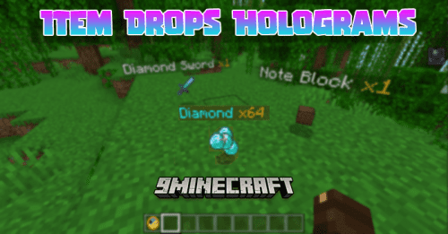 Item Drops Holograms Addon (1.21, 1.20) – Floating Item Names Mod Thumbnail