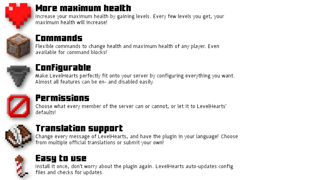 LevelHearts Plugin (1.13.2, 1.12.2) – Bukkit, Spigot, Paper 2