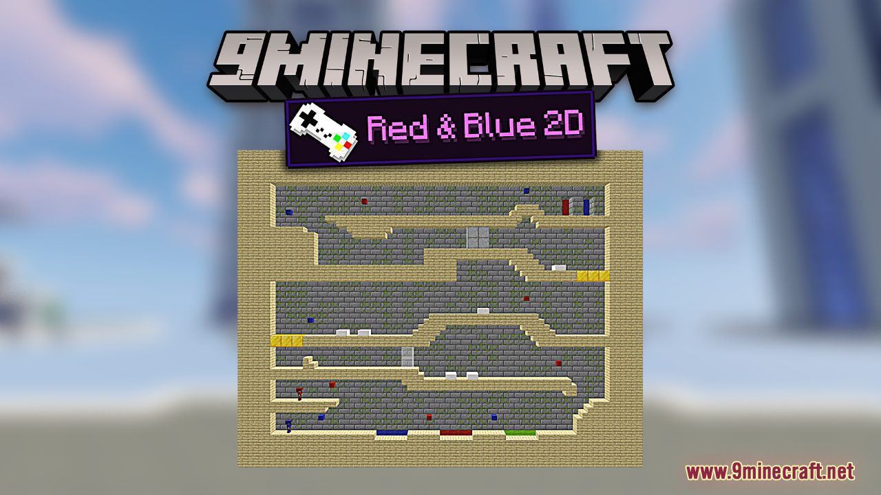 Red & Blue 2D Map (1.21.1, 1.20.1) - Fireboy and Watergirl Game Recreation 1