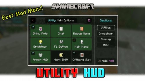 Utility UI Pack (1.21, 1.20) – Best HUD Pack for MCPE/Bedrock Thumbnail