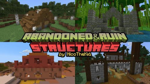 Abandoned & Ruin Structures Addon (1.21, 1.20) – MCPE/Bedrock Mod Thumbnail