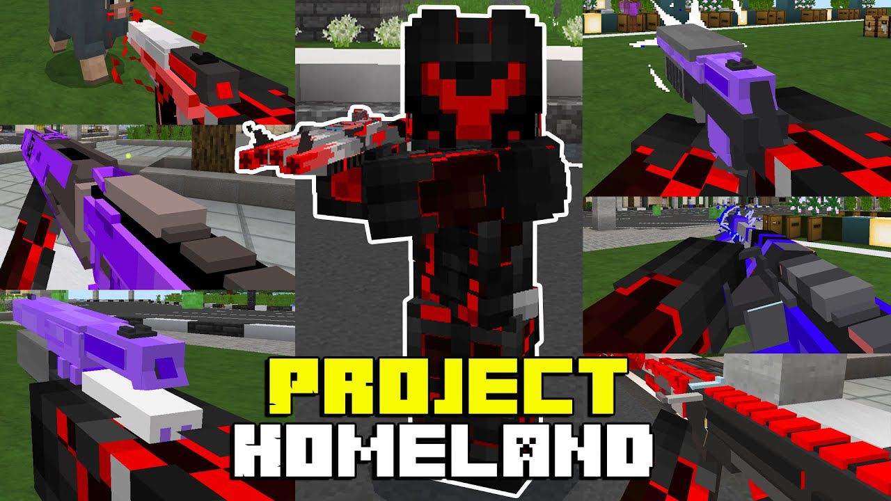 Project Homeland Addon (1.20, 1.19) - MCPE/Bedrock Gun Pack Mod 1