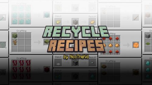 Recycle Recipes Addon (1.20, 1.19) – MCPE/Bedrock Mod Thumbnail