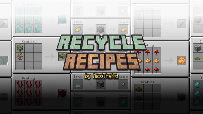 Recycle Recipes Addon (1.20, 1.19) - MCPE/Bedrock Mod 1