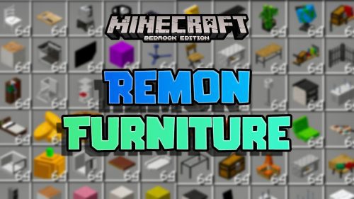 Remon Furniture Addon (1.20, 1.19) – MCPE/Bedrock Mod Thumbnail