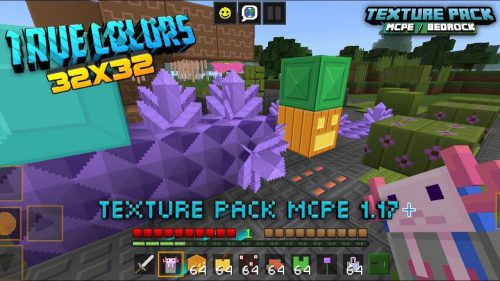 True Colors Texture Pack (1.19) – MCPE/Bedrock Cartoon Pack Thumbnail