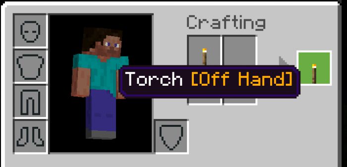 Torch OffHand Addon (1.20, 1.19) - MCPE/Bedrock Mod 4