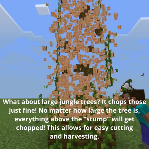 Instant Tree Chop Addon (1.20, 1.19) - MCPE/Bedrock Tree Decapitator Mod 4