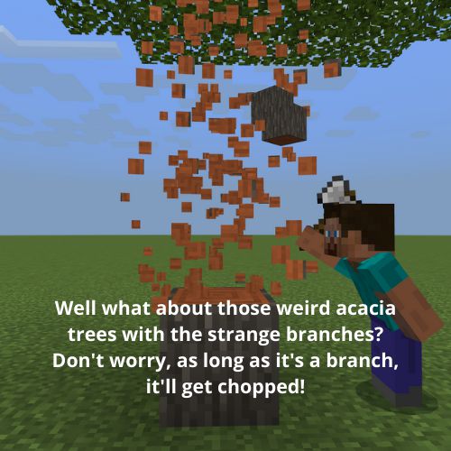 Instant Tree Chop Addon (1.20, 1.19) - MCPE/Bedrock Tree Decapitator Mod 5