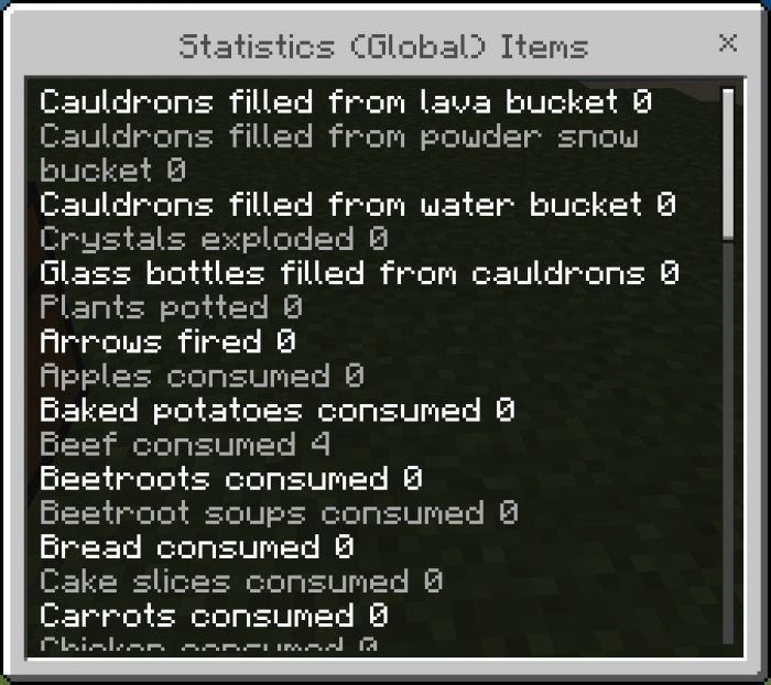 Statistics Addon (1.19) - MCPE/Bedrock Mod 8