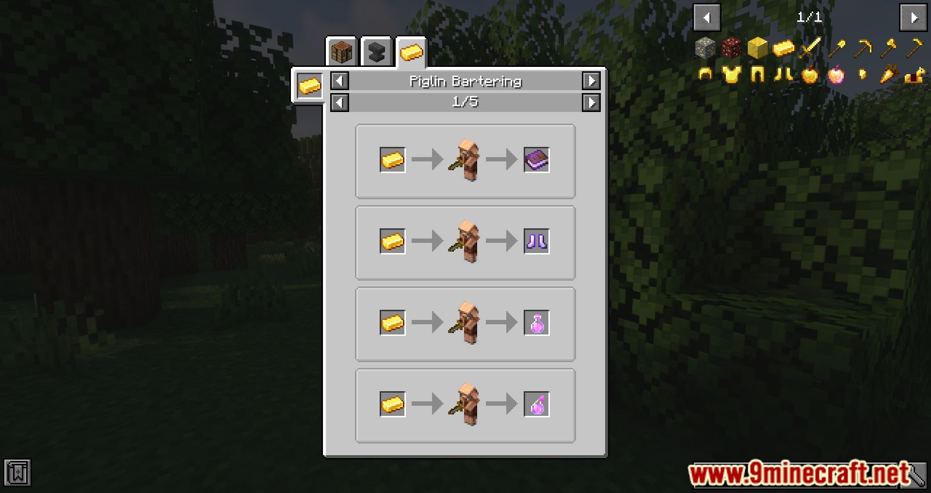 Just Enough Piglin Bartering Mod (1.18.1, 1.16.5) - Get More Information About Piglin 2