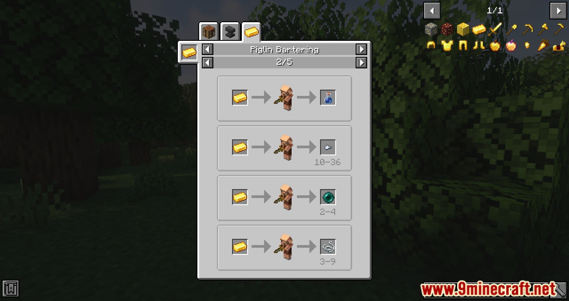 Just Enough Piglin Bartering Mod (1.18.1, 1.16.5) - Get More Information About Piglin 3