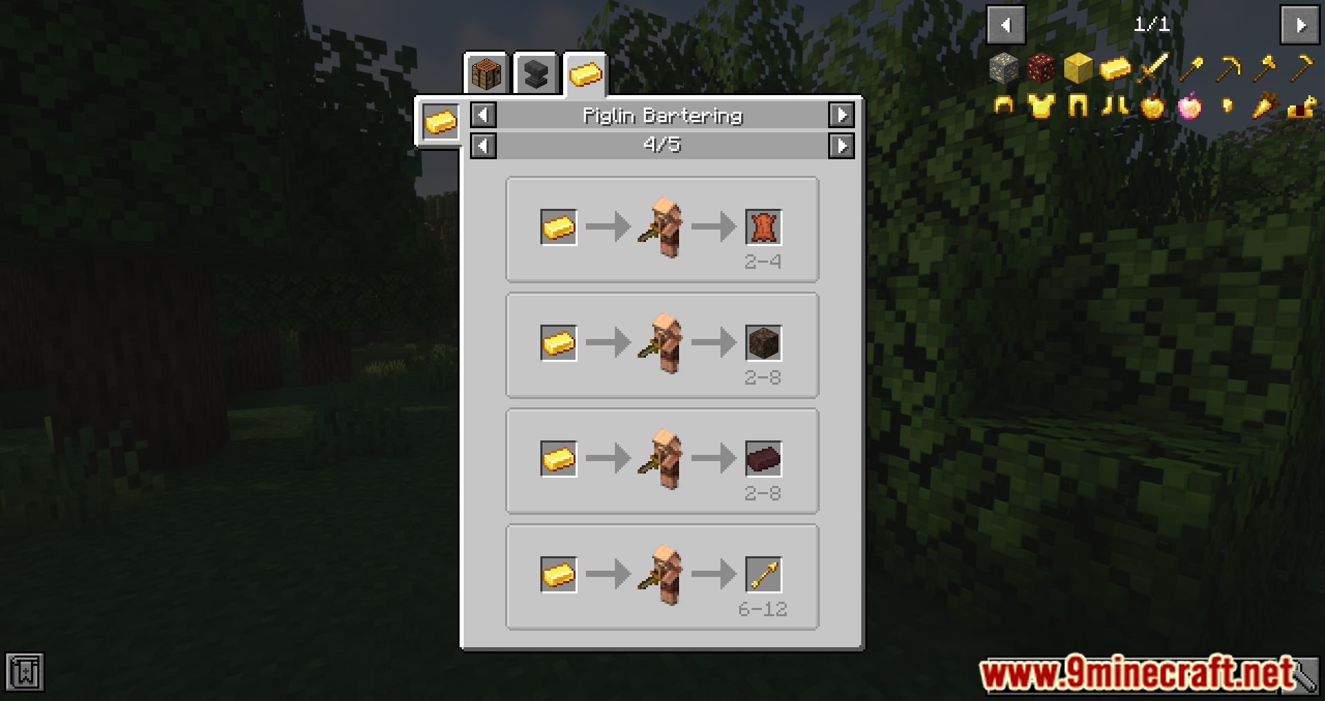 Just Enough Piglin Bartering Mod (1.18.1, 1.16.5) - Get More Information About Piglin 5