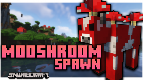 Mooshroom Spawn Mod (1.21, 1.20.1) – Mooshrooms Appear In The Wild. Thumbnail