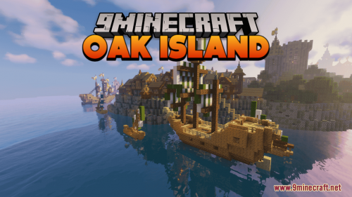 Oak Island Map (1.21.1, 1.20.1) – Lovely Medieval Villager Kingdom Thumbnail