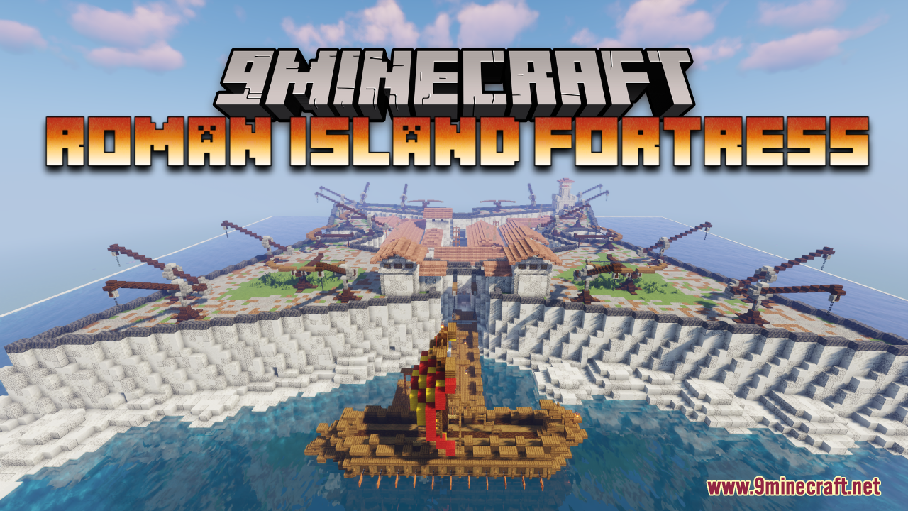 Roman Island Fortress Map (1.21.1, 1.20.1) - Magneficent Island Fortress Build 1