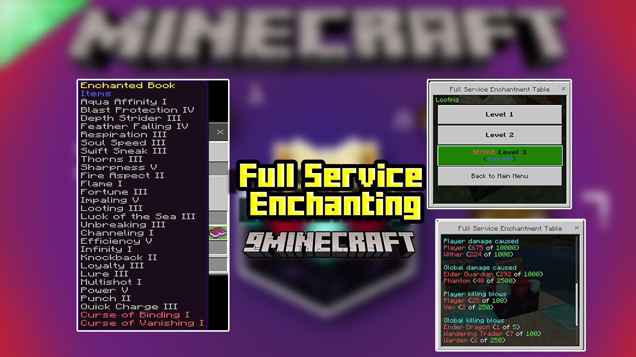 Full Service Enchanting Addon (1.19) - MCPE/Bedrock Mod 1