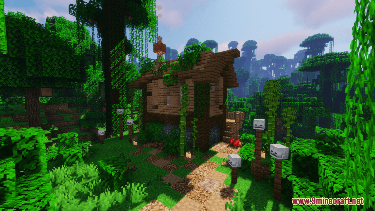 Tribal Hut In The Jungle Map (1.21.1, 1.20.1) - Survive In The Wilderness 2