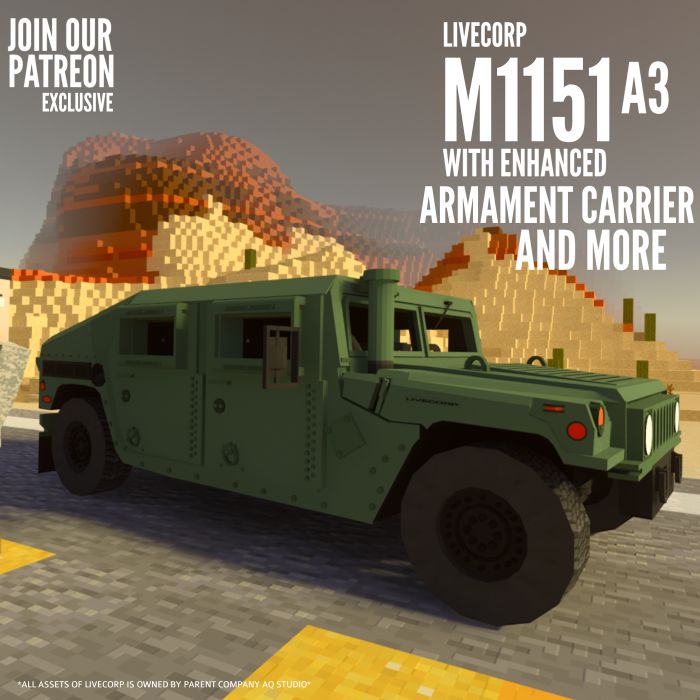 M1151a3 Humvee Addon (1.19) - MCPE/Bedrock Military Mod 2