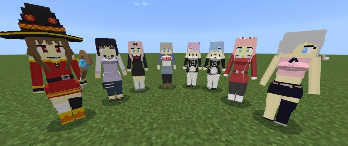 Anime Waifus Addon (1.20, 1.19) - MCPE/Bedrock Mod 17