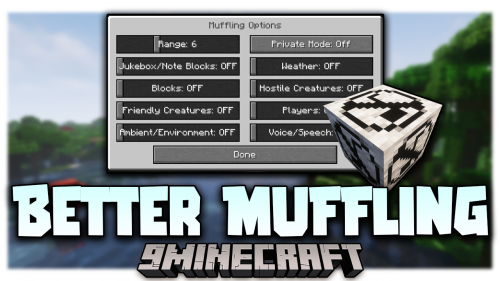 Better Muffling Mod (1.19, 1.18.2) – Block Muffles Sounds Nearby Thumbnail