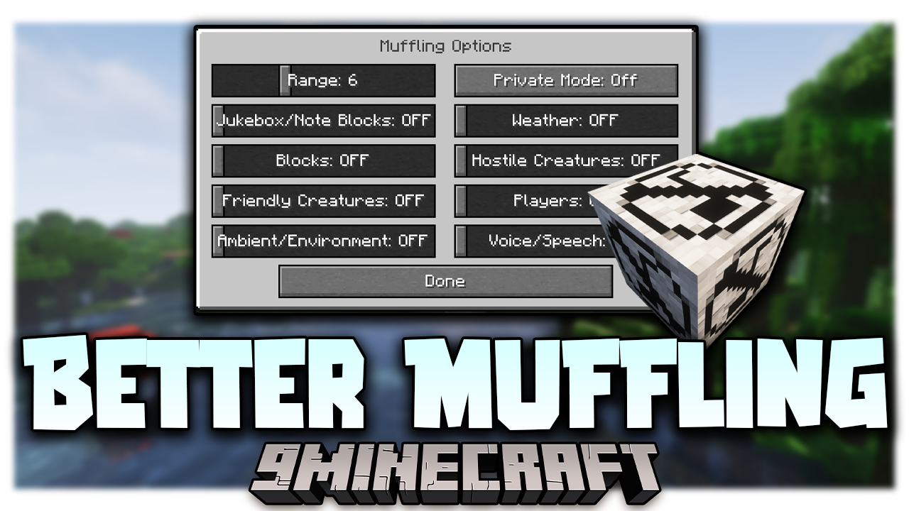 Better Muffling Mod (1.19, 1.18.2) - Block Muffles Sounds Nearby 1