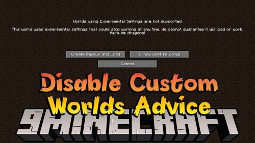 Disable Custom Worlds Advice Mod (1.21.1, 1.20.1) – No More Annoying Message Thumbnail